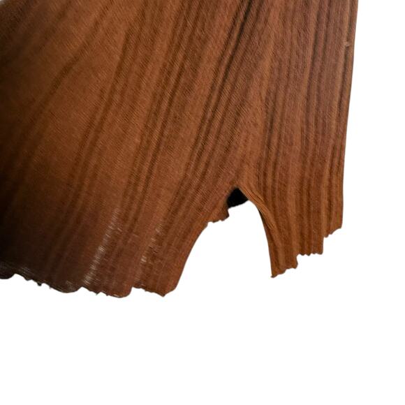 L*Space Wailea Brown Ribbed Long Sleeve O-Ring Beach Coverup Mini Dress Size S - Picture 8 of 11